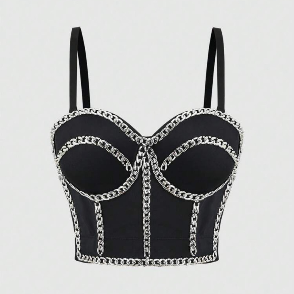 Bra top bustier, Gothic grunge, punk, sexy, classic chain top